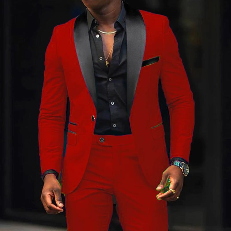 Herren nan schmal geschnittener Smokinganzug mit Satinrevers und Slim-Fit-Hose Echo Archiv