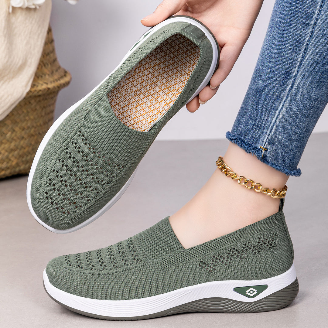 Damen nan nahtloser atmungsaktiver Strick-Slip-On Comfort-Walking-Schuh Echo Archiv