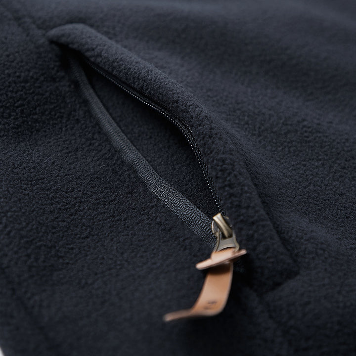Herren Hochflor-Fleecejacke mit Sherpa-Innenfutter, Stehkragen und verdeckten Reißverschlusstaschen – Taviero