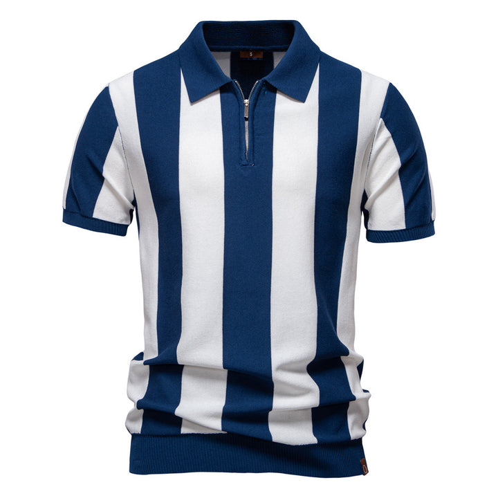 Herren Polo-Shirt mit modernem Streifenmuster und hochwertiger Baumwollmischung Echoarchiv