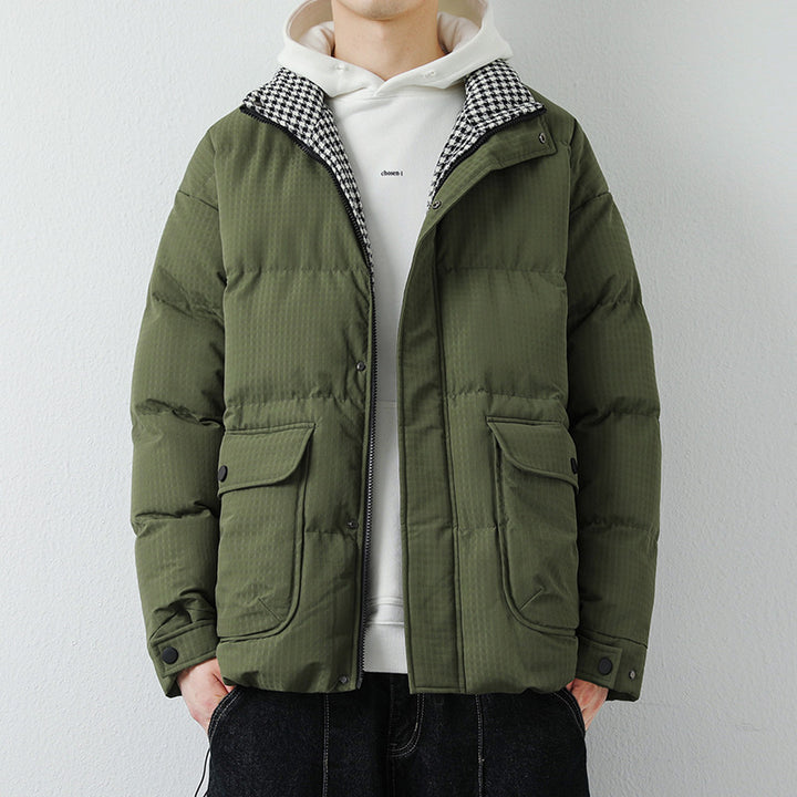 Herren Modische Pufferjacke mit Karokragen Echo Archiv