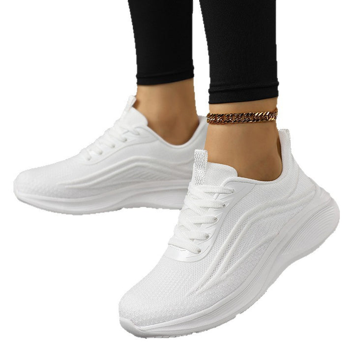 Damen Atmungsaktive Strick-Schnürsneaker mit ergonomischer Wedge-Dämpfung – Névara