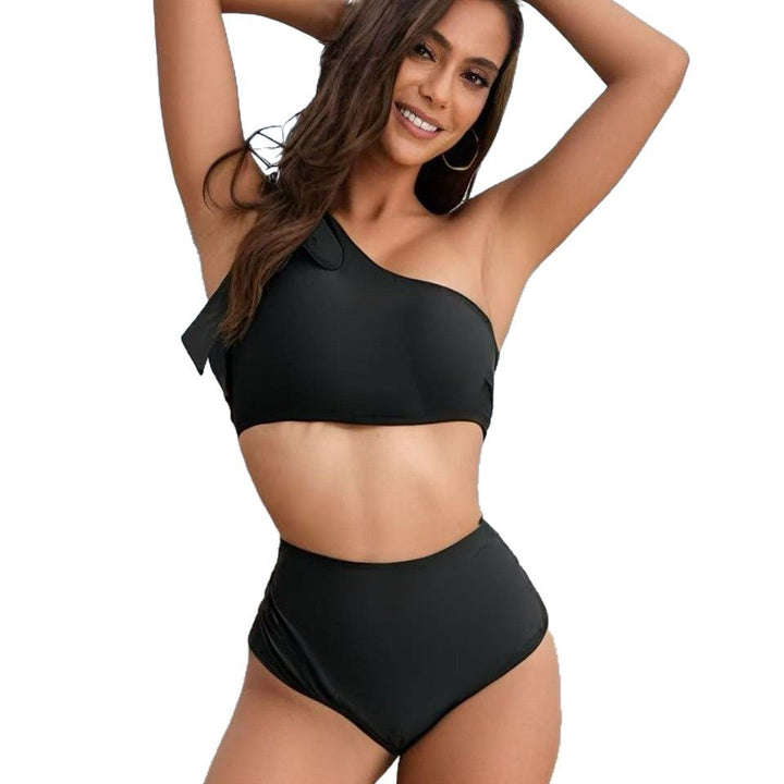 Damen Hochtailliertes Bikini-Set mit asymmetrischem Oberteil Echo Archiv