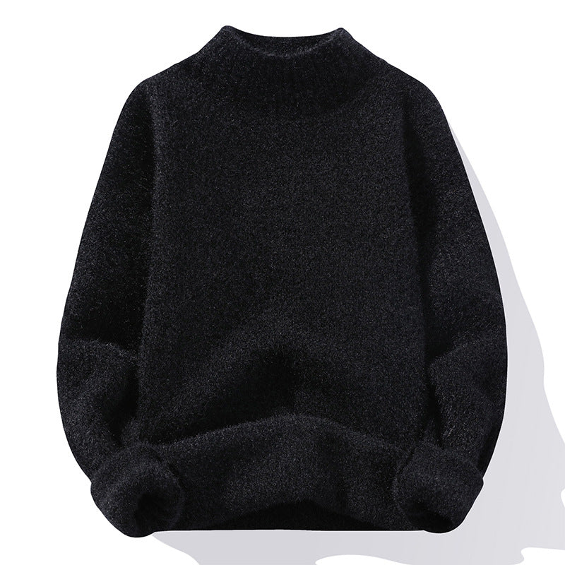Herren Oversize-Feinstrickpullover mit hohem geripptem Kragen und melierter Struktur Echo Archiv