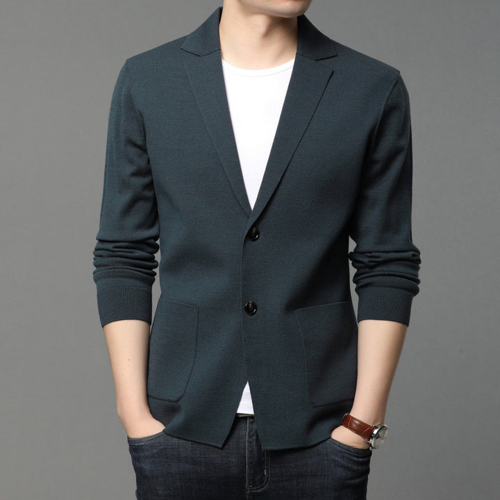 Herren Strickblazer mit eleganten Knopfdetails und praktischen Taschen Echoarchiv