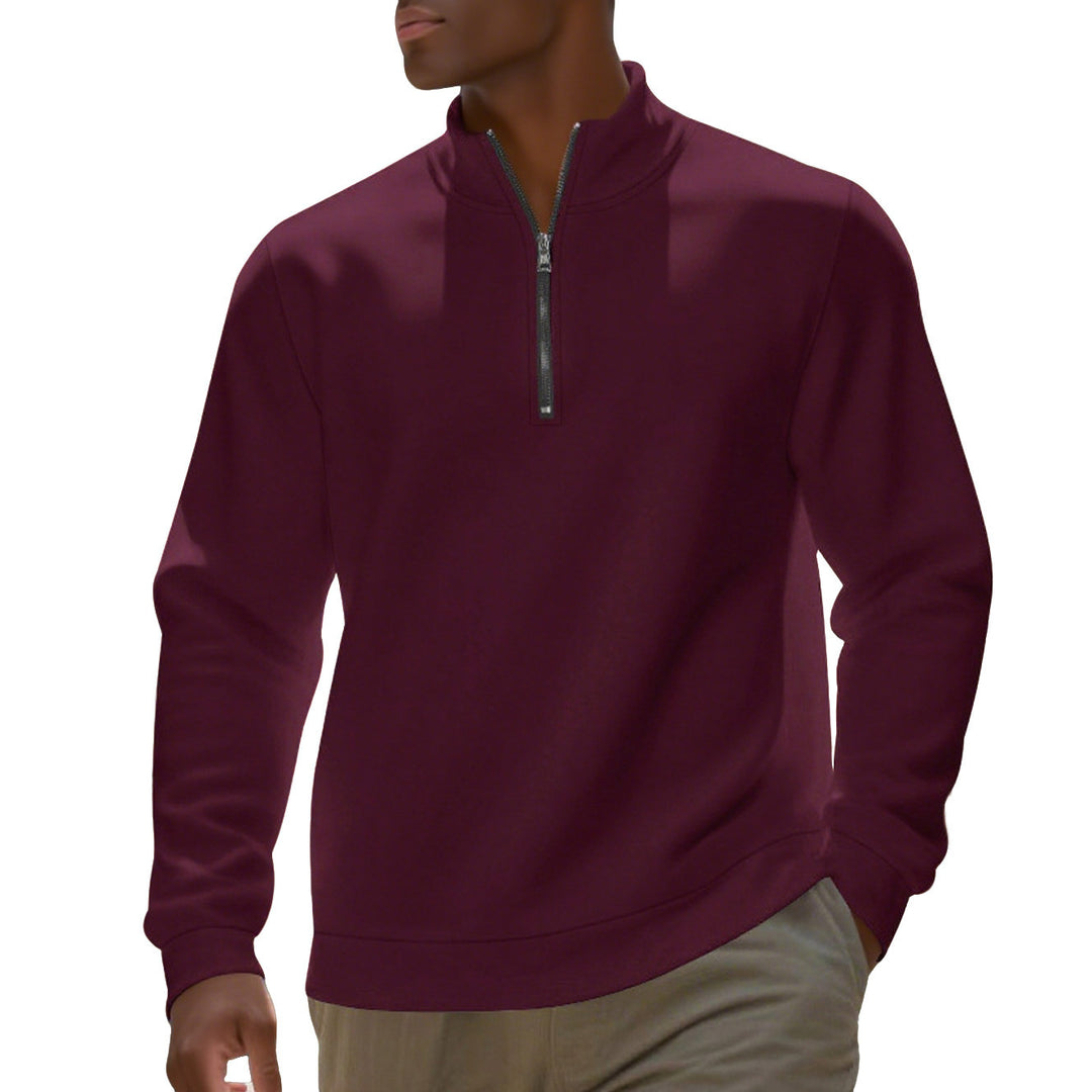 Herren nan Halbzip-Sweatshirt aus Baumwollmix mit Stehkragen, weichem Innenfutter und Rippbündchen Echo Archiv