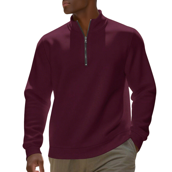 Herren nan Halbzip-Sweatshirt aus Baumwollmix mit Stehkragen, weichem Innenfutter und Rippbündchen Echo Archiv