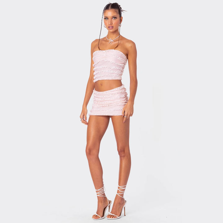 Damen Casual Lounge Set mit Volant-Design Echo Archiv