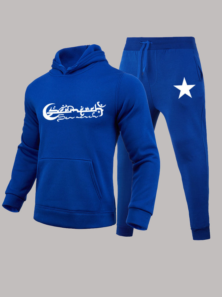 Herren Kapuzenpullover und Jogginghose Set mit stylischem Sternenmuster Echoarchiv