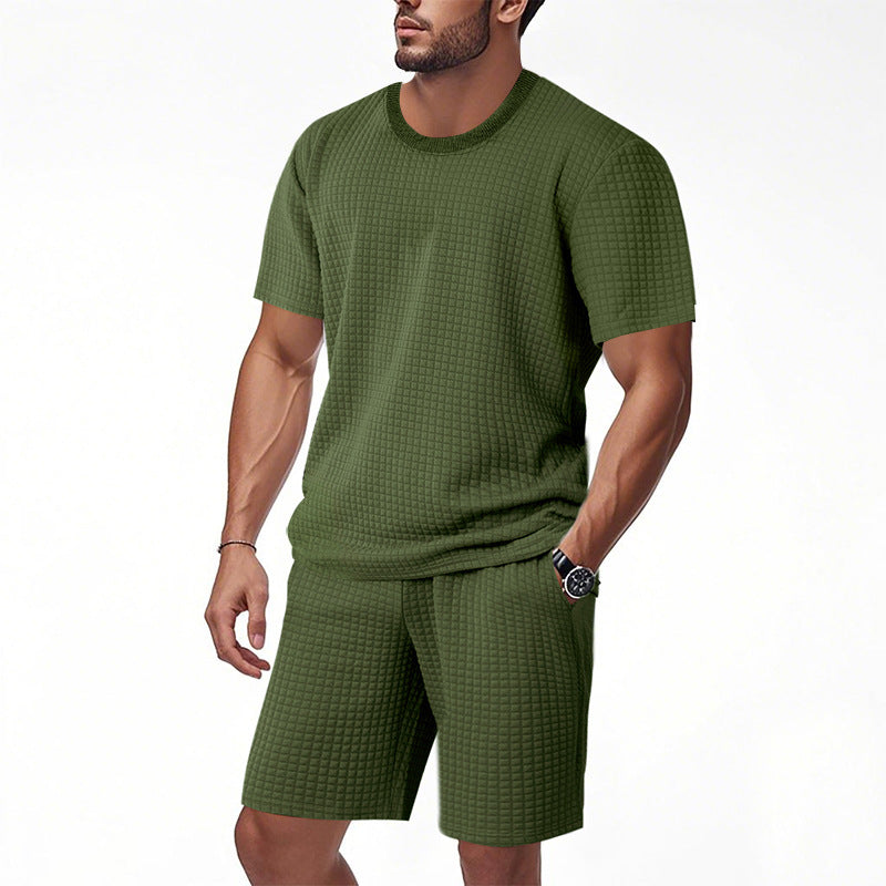 Herren lässiges Sport-Set aus atmungsaktivem Material mit strukturiertem Design Echoarchiv