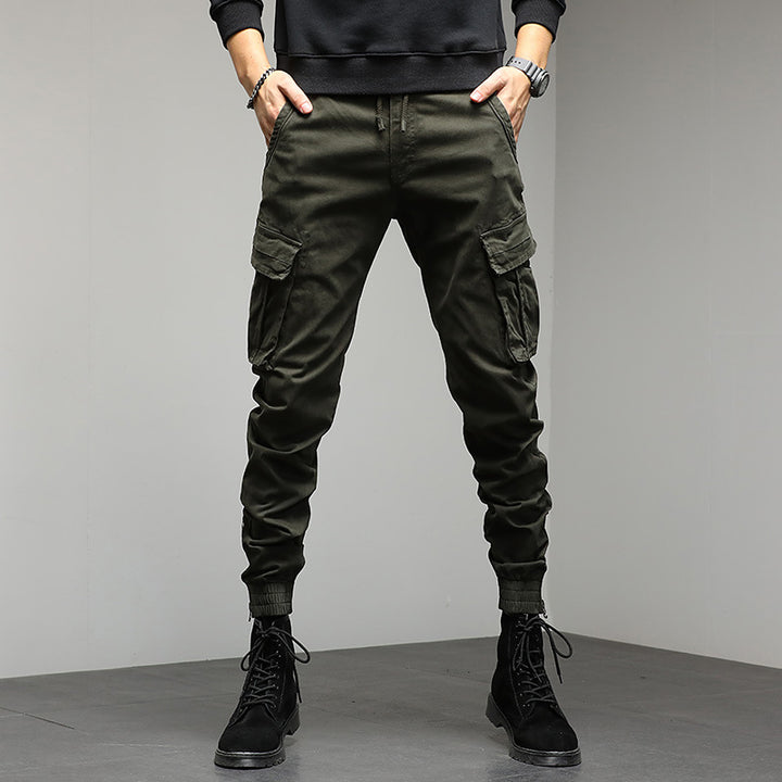 Herren Tapered Utility-Cargo-Jogger mit Tunnelzugbund, verstärkten Kniepartien & Mehrfach-Taschen Echoarchiv