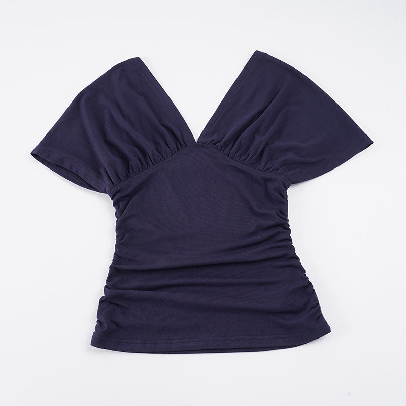 Damen Oberteil mit schickem V-Ausschnitt und raffinierten Gummizugdetails Echo Archiv