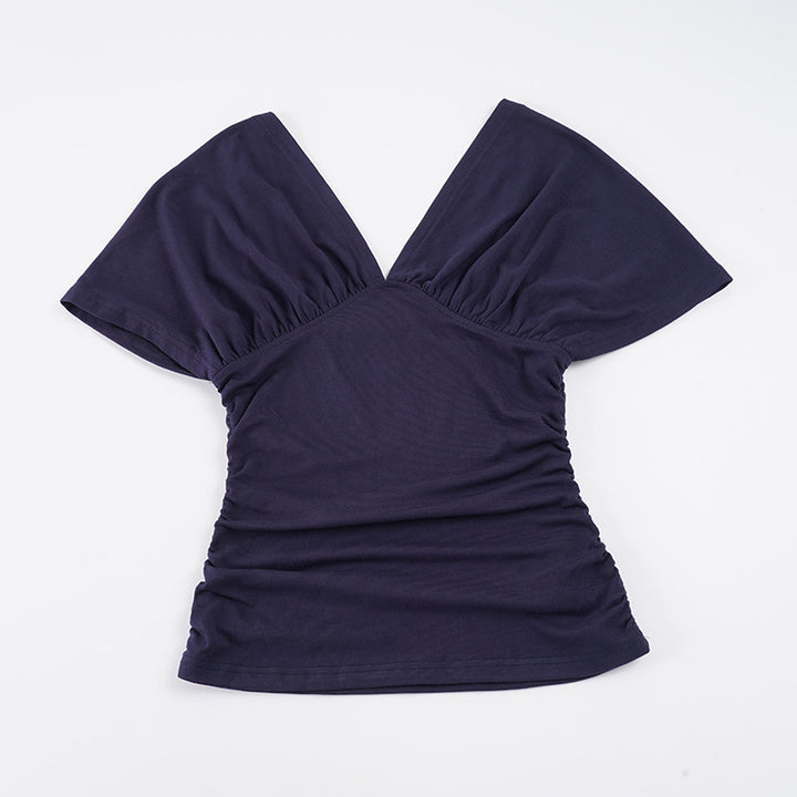 Damen Oberteil mit schickem V-Ausschnitt und raffinierten Gummizugdetails Echo Archiv