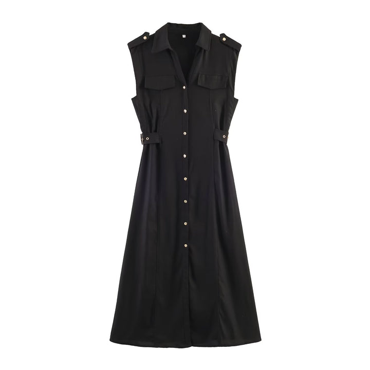 Damen Hemdblusenkleid mit praktischen Taschen und modischem Taillengürtel Echo Archiv