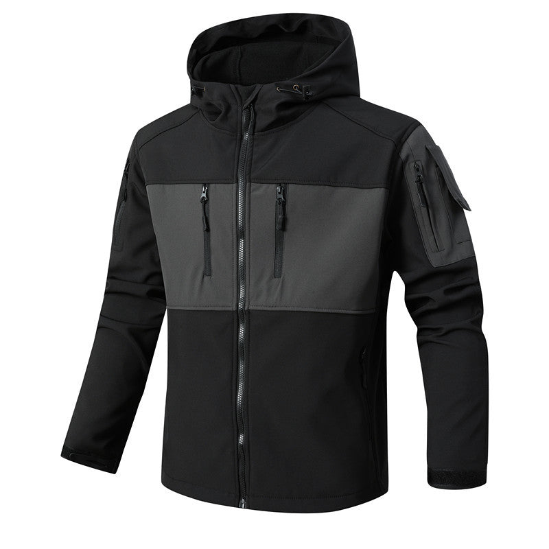 Herren funktionale Softshell-Jacke mit Fleece-Innenfutter und Kapuze Echoarchiv