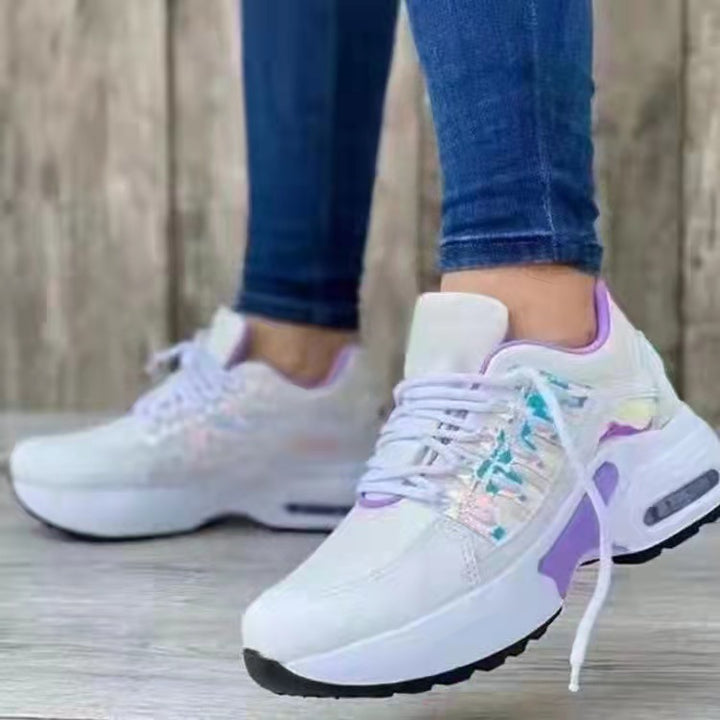 Damen nan sportive Plateau-Sneaker mit sichtbarem Luftkissen, gepolstertem Komfortfußbett und atmungsaktivem Mesh-Detail Echo Archiv