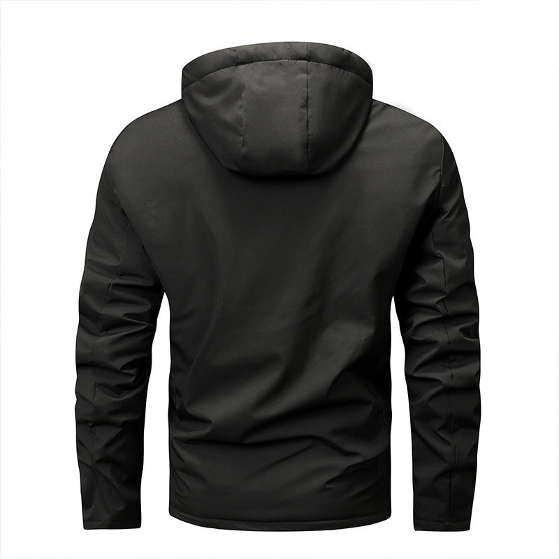 Herren nan wasserabweisende gefütterte Thermo-Hoodiejacke mit Fleece-Innenfutter und verdeckten Reißverschlusstaschen Echo Archiv