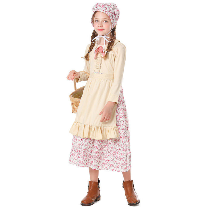Mädchen Bauernhauskleid mit floralen Details Echo Archiv