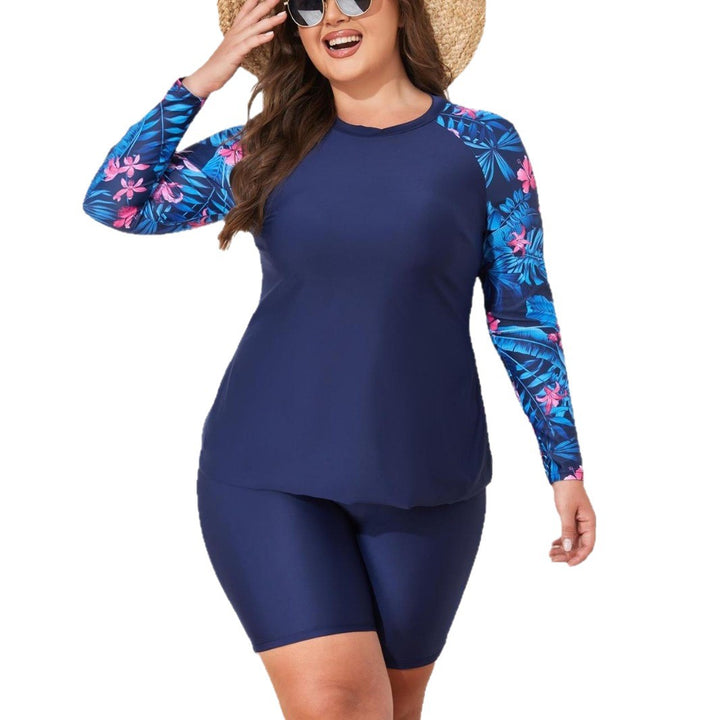 Damen Sportliches Surfanzug-Set mit langärmligen Oberteil und Shorts Echo Archiv