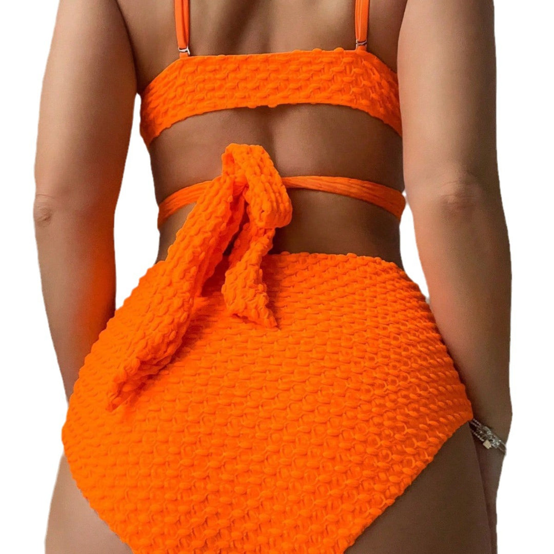 Damen Hochtaillierter Bikini mit modernem Wickeldesign Echo Archiv