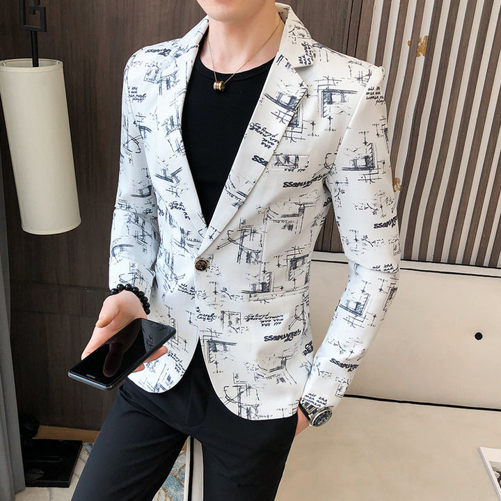 Herren eleganter Blazer mit modernem grafischem Design Echoarchiv