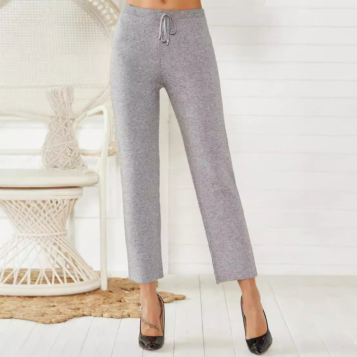 Damen Loungy Strickhose mit elastischem Bund und Kordelzug Echo Archiv