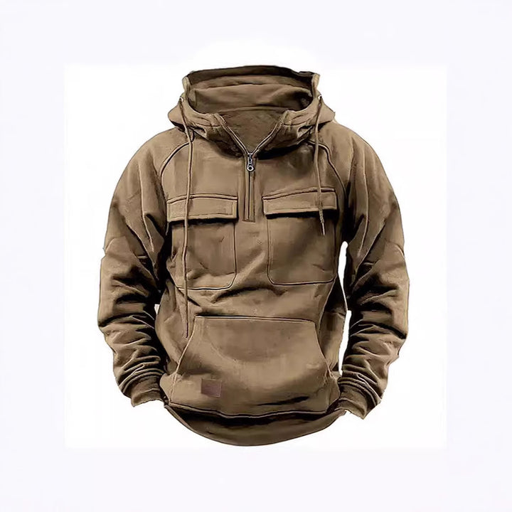 Herren funktionaler Kapuzenpullover mit doppelt aufgesetzten Taschen Echoarchiv