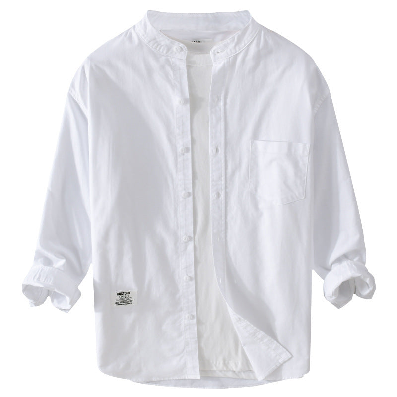 Herren Stehkragen-Overshirt aus Baumwollmix mit Brusttasche und entspannter Passform Echoarchiv