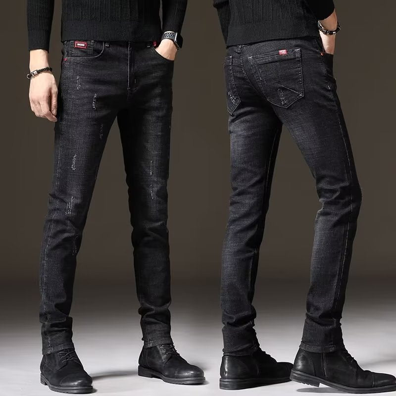 Herren Skinny Jeans mit modischen Abrieb-Effekten und elastischem Baumwollmix Echoarchiv