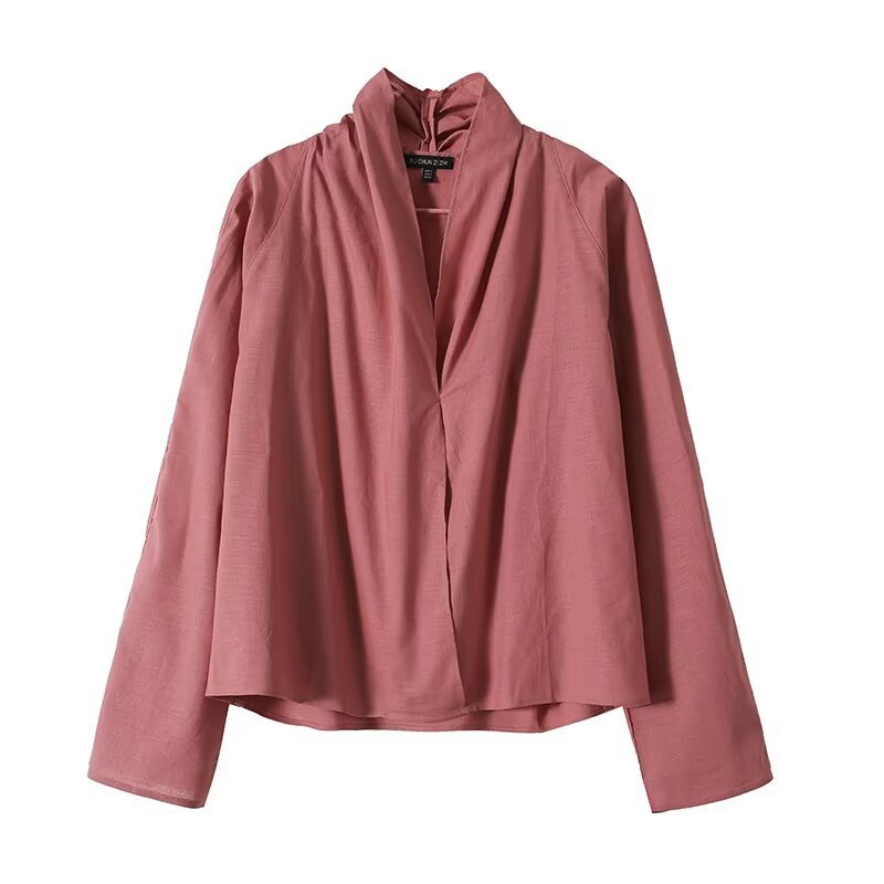 Damen Leichte Viskose‑Bluse mit offenem Schalkragen und kastiger Silhouette Echo Archiv