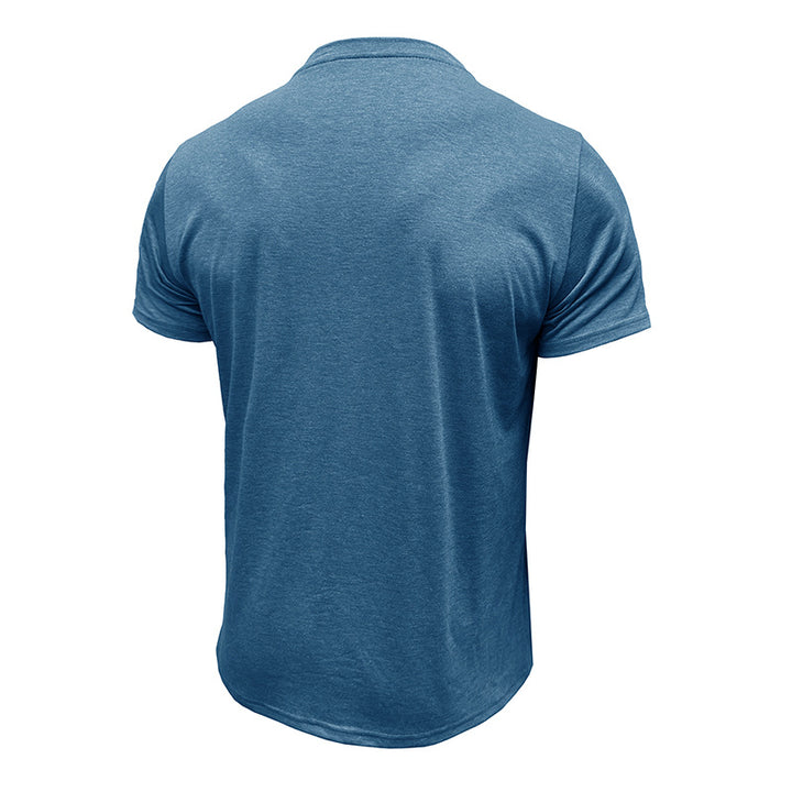 Herren Kurzarm-Henley T-Shirt mit modischen Akzenten Echoarchiv