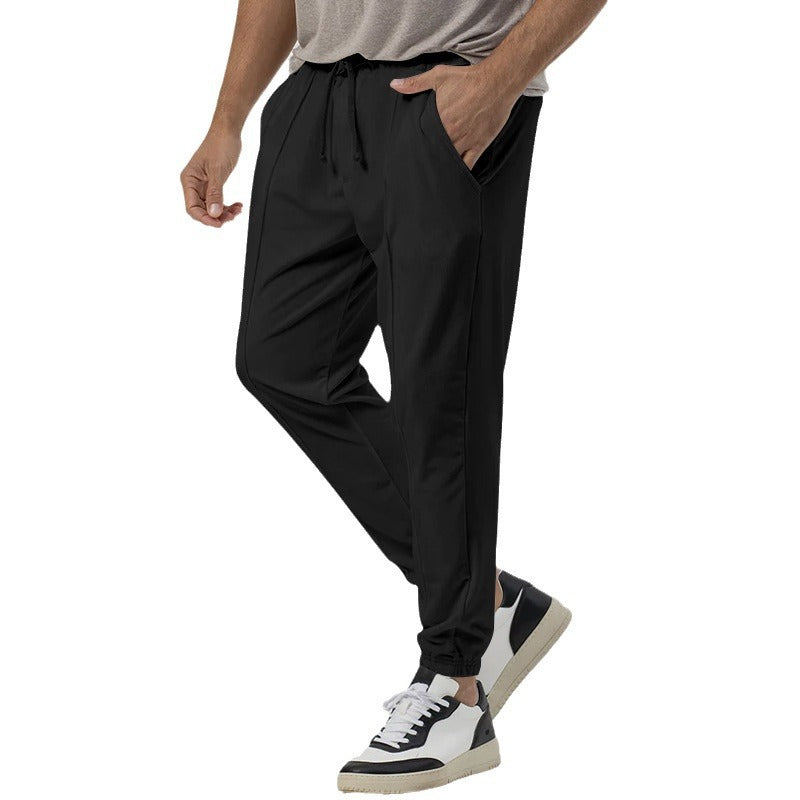 Herren Tapered-Jogginghose im Leinenlook mit Bügelfalte und Bündchen Echoarchiv
