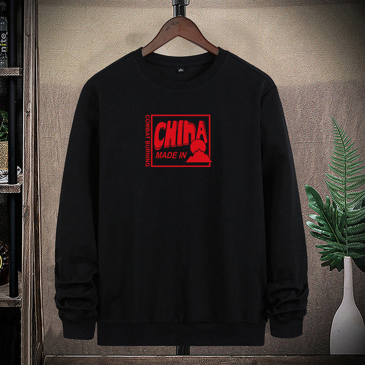 Herren Sweatshirt mit Rundhals und auffälligem Statement-Frontprint Echo Archiv