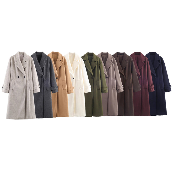 Damen Oversize Wollmix-Mantel mit Doppelreiher, breitem Revers und Ärmelriegel Echo Archiv