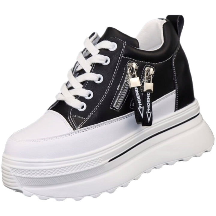 Damen Sportliche Sneaker mit Plateau und Reißverschluss Echo Archiv