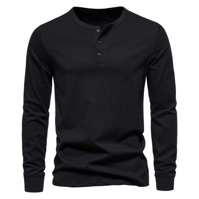 Herren Langarmshirt mit Knopfverschluss und modernem Design Echoarchiv
