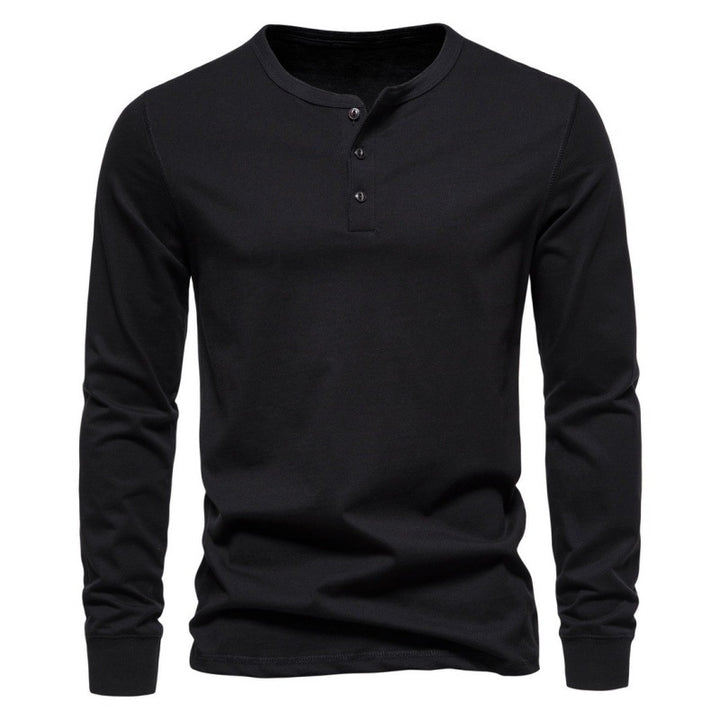 Herren Langarmshirt mit Knopfverschluss und modernem Design Echoarchiv