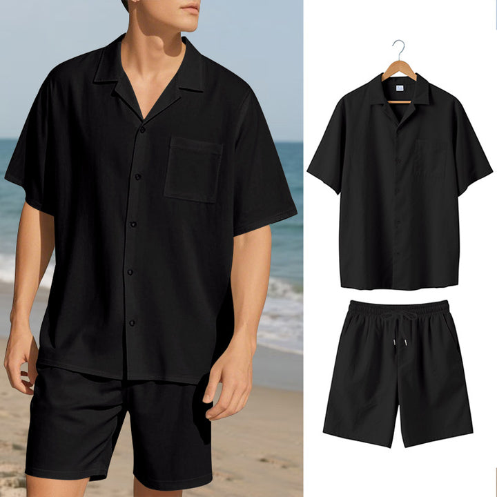 Herren Urlaubsgarnitur mit atmungsaktivem Kurzarmhemd und Shorts Echoarchiv