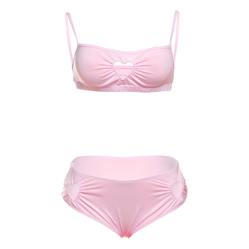 Damen Zweiteiliges Bikiniset mit Herz-Ausschnitten und Rüschen Echo Archiv