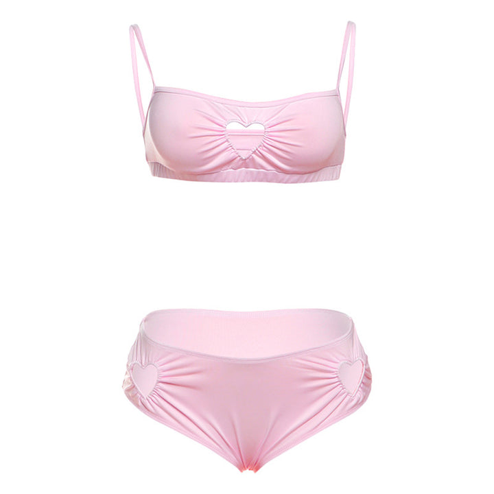 Damen Zweiteiliges Bikiniset mit Herz-Ausschnitten und Rüschen Echo Archiv