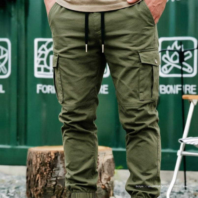 Herren Tapered Cargo-Jogginghose mit elastischem Saum, Kordelzug & Multifunktions‑Taschen Echo Archiv