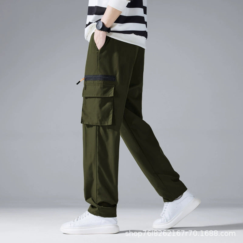 Herren Slim‑Tapered Utility‑Cargohose mit elastischem Bund, Kordelzug & Mehrfachklapptaschen Echo Archiv
