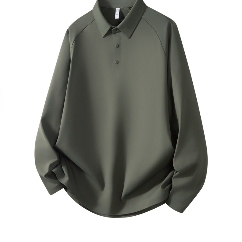 Herren Langarm-Poloshirt aus technischem Stretch mit Hemdkragen & Halbknopf-Leiste Echoarchiv