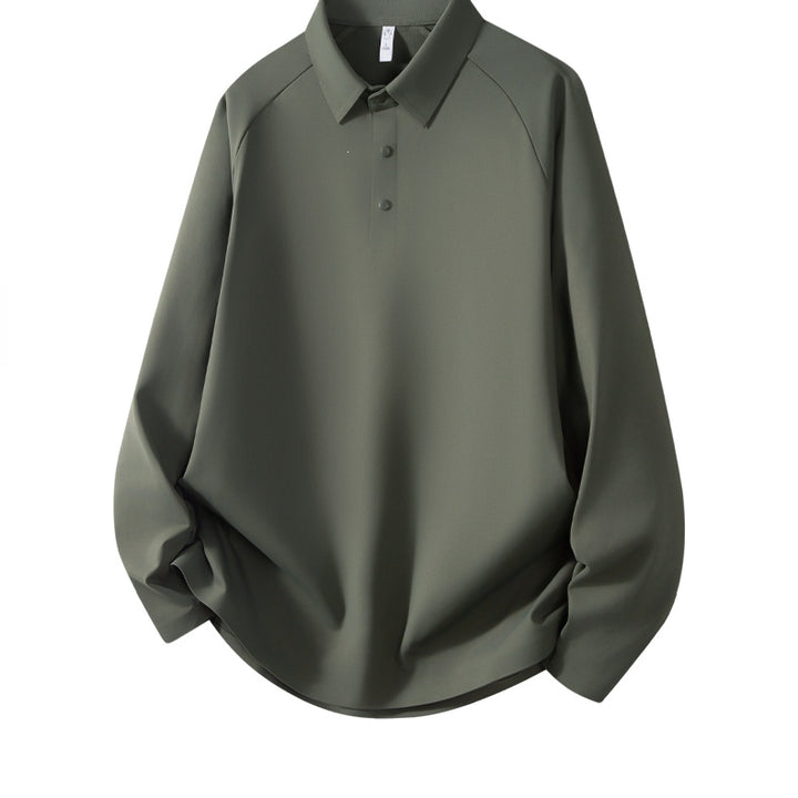Herren Langarm-Poloshirt aus technischem Stretch mit Hemdkragen & Halbknopf-Leiste Echoarchiv