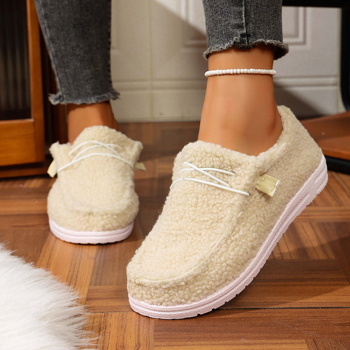 Damen Gefütterte Teddy-Fleece‑Hausschuhe mit gepolstertem Komfortfußbett und rutschfester Gummisohle – Lioré