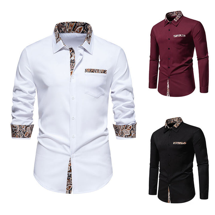 Herren Langarmhemd mit eleganten Paisley-Mustern Echoarchiv