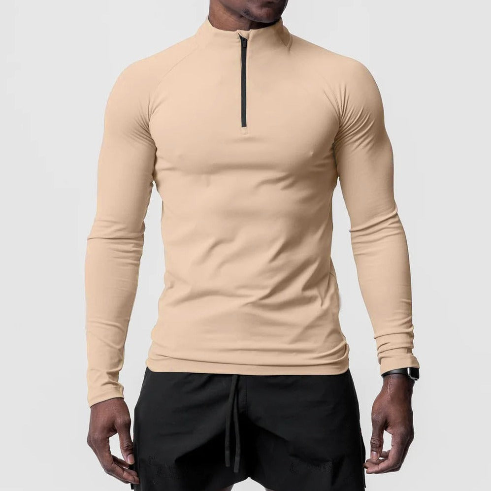 Herren Funktionslongsleeve mit Stehkragen und Reißverschluss Echoarchiv