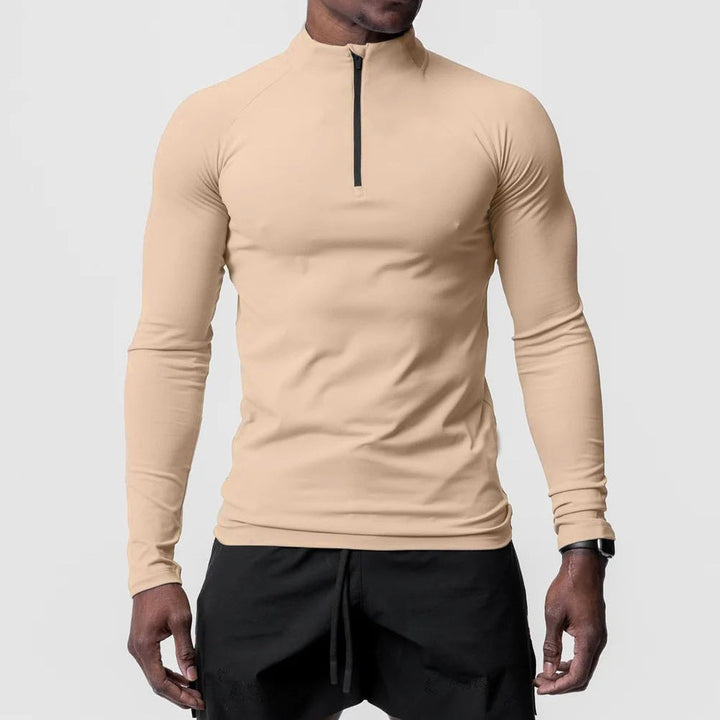 Herren Funktionslongsleeve mit Stehkragen und Reißverschluss Echoarchiv