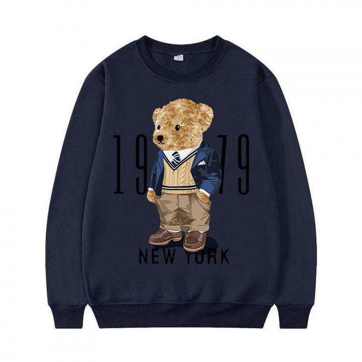 Damen Gemütlicher Sweatshirt mit Bärenmotiv Echoarchiv