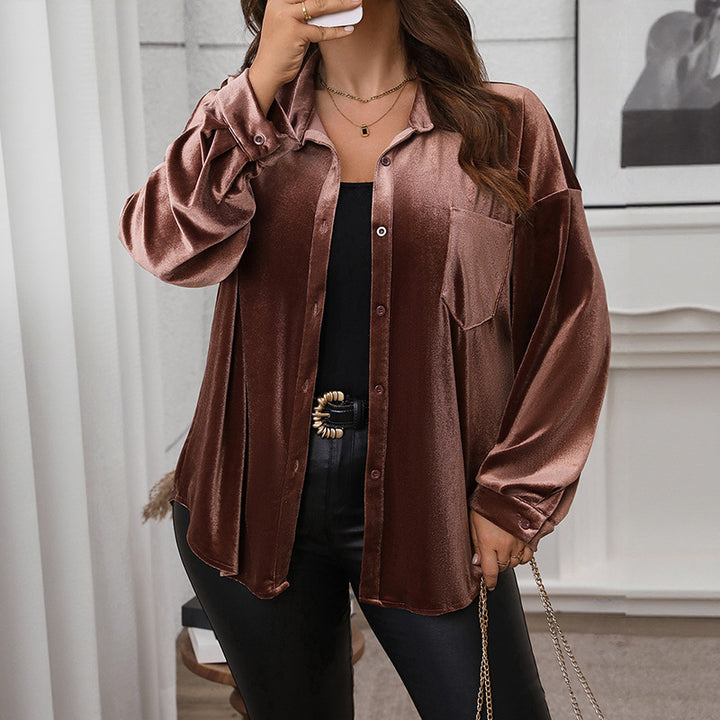 Damen Elegante Satinbluse mit Brusttasche Echo Archiv